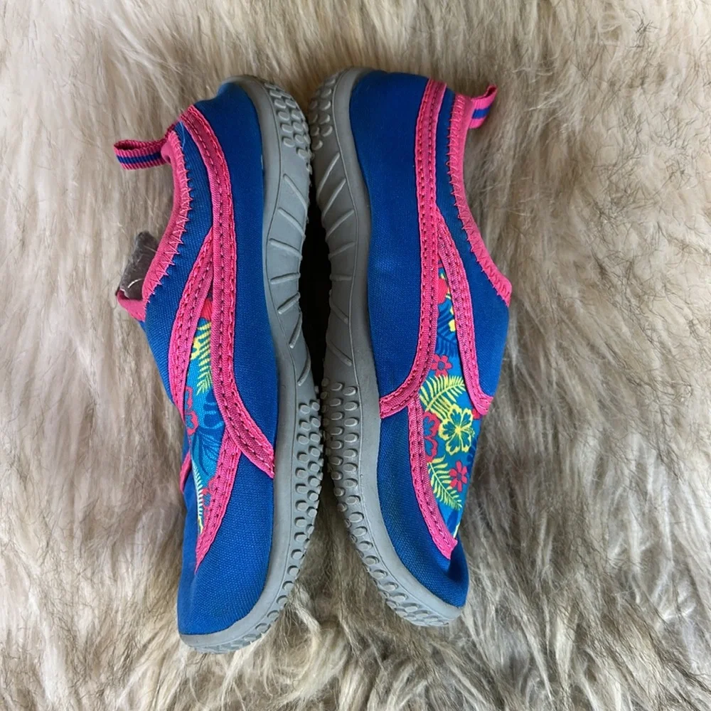 Size 10 Reef Legends Kids Blue and Pink Floral Water Shoes